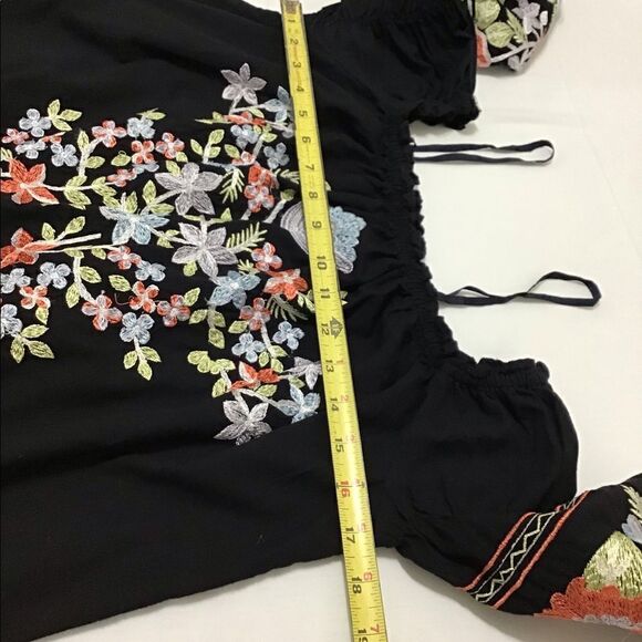 Free People Printed Strapless Mini Dress Fleur Du Jour Off Shoulder Embroidered - Picture 13 of 14